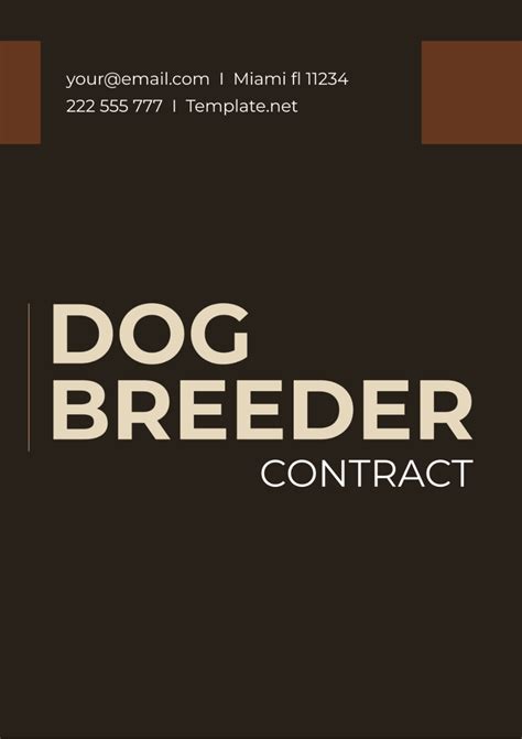 Dog Breeder Contract Template 7