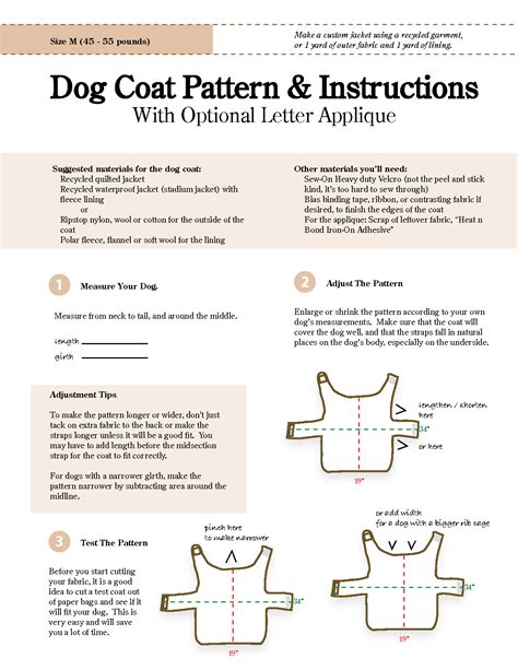 Dog coat pattern