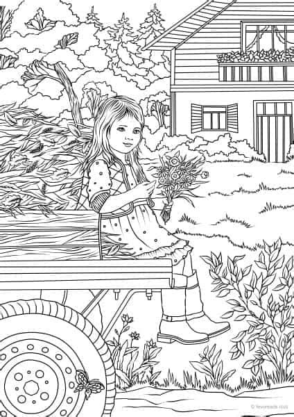 Dog countryside coloring page