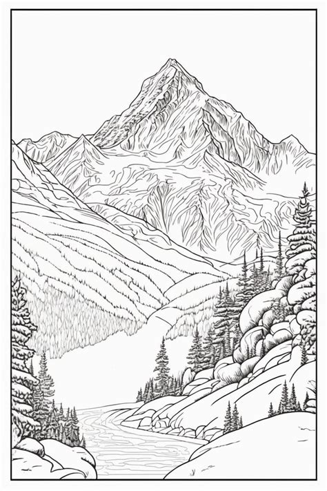 Dog mountain coloring page