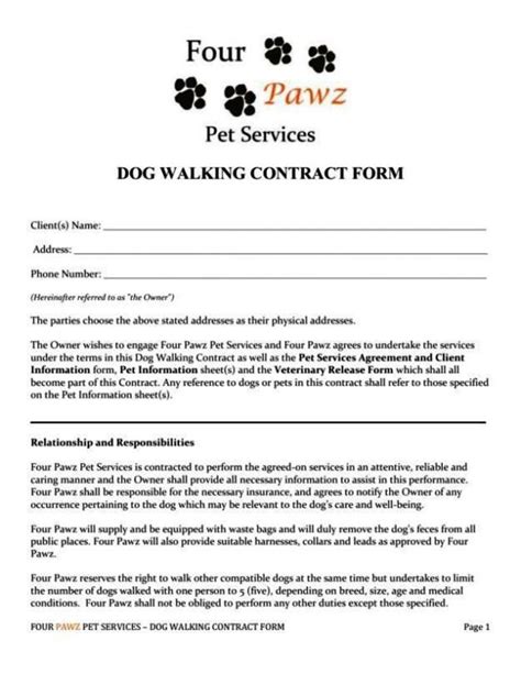 Dog Walker Contract