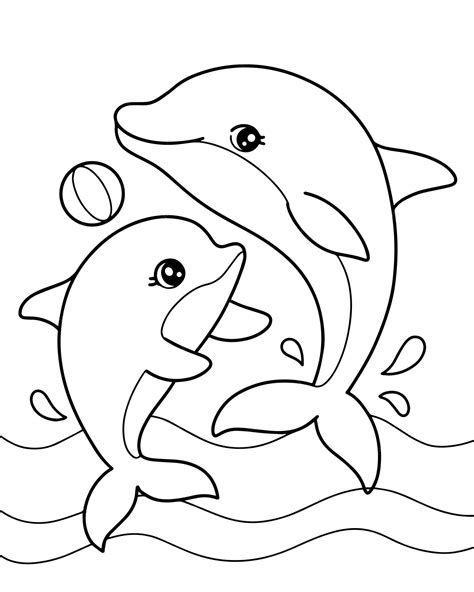 Dolphin coloring page printables