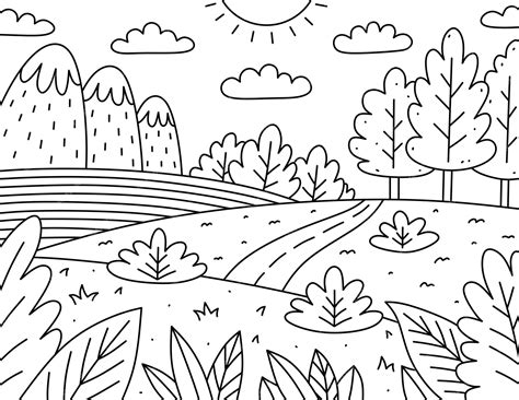 Doodle Coloring Pages Nature