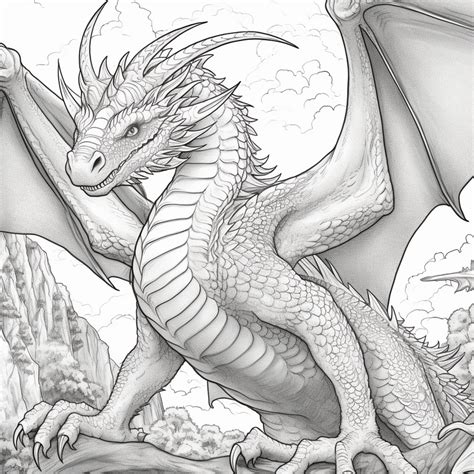 Dragon coloring pages with digital art