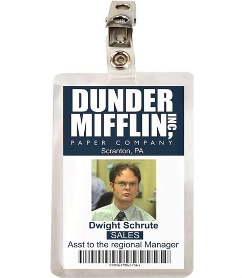 A customizable Dwight Schrute ID badge template