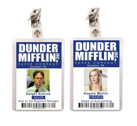 Collection of Dwight Schrute ID badges