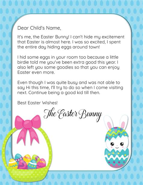 Easter Bunny Letter Examples