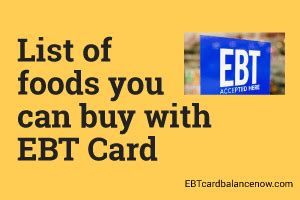 EBT Card Eligible Items