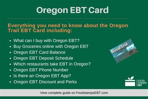 EBT Oregon FAQ