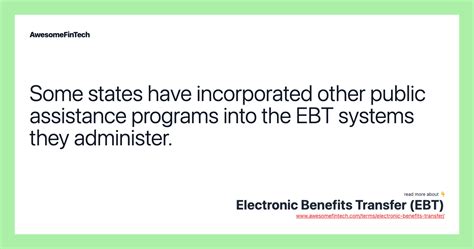 Description of EBT System Benefits