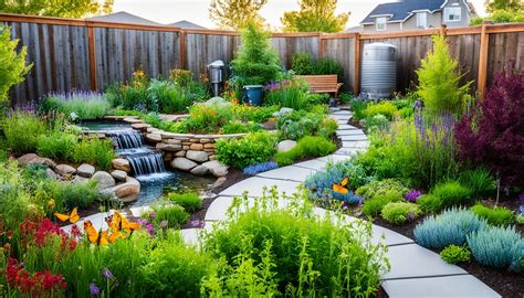 Eco-friendly landscape design with native plants and sustainable features