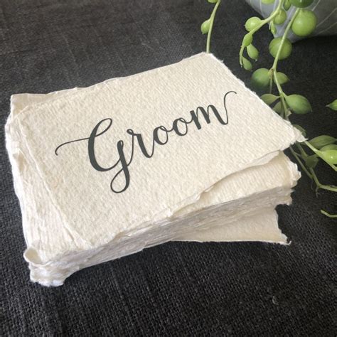 Eco-friendly place cards made from recycled paper