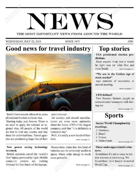 Editable Newspaper Template