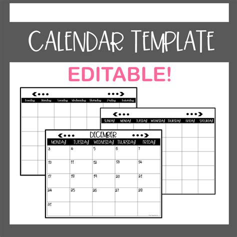 Editable Schedule Template