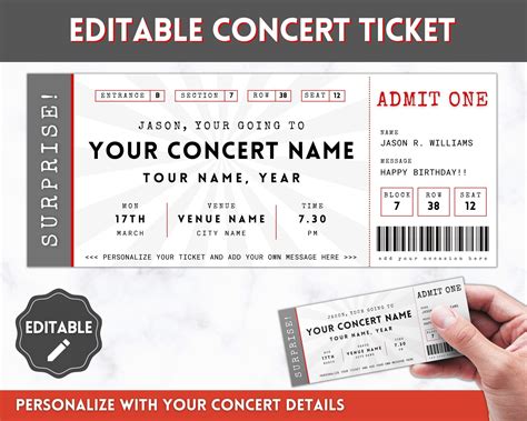 Editable Ticket Template 5