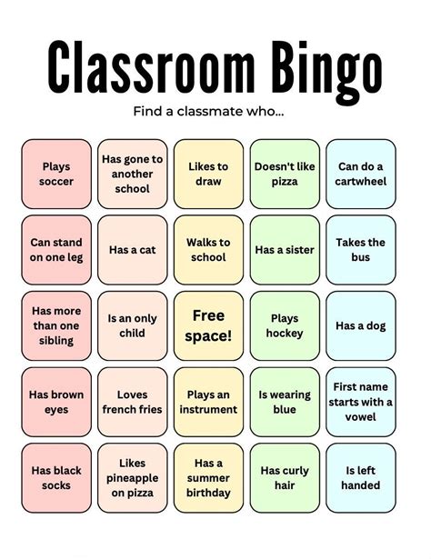 Educational bingo templates