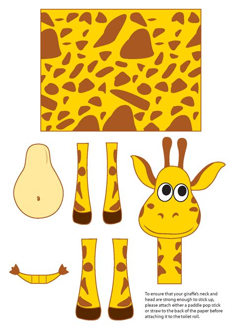 Giraffe craft templates for educational purposes