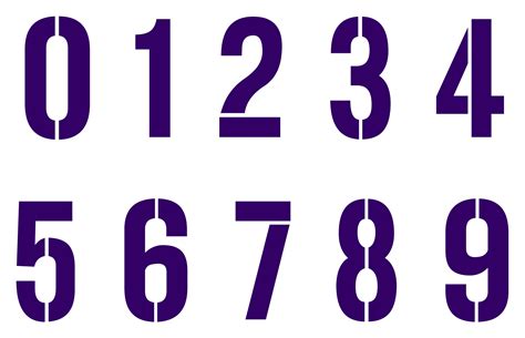 Educational number stencils