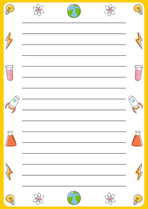 Educational themed lined paper