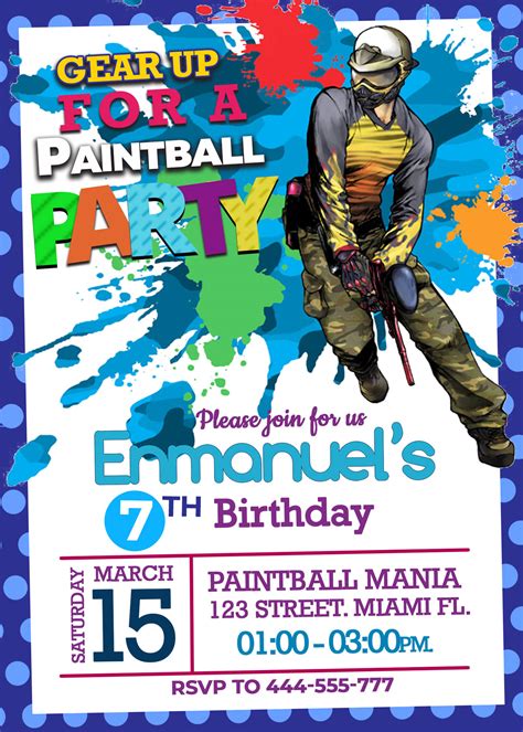 Effective paintball invitation