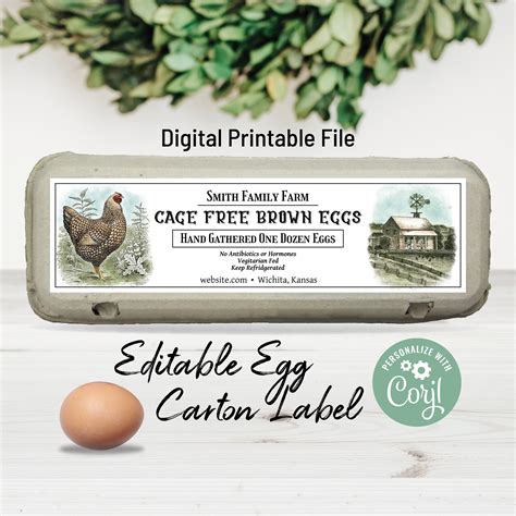 Egg carton label template