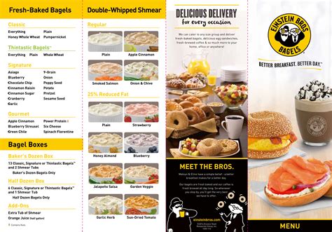 Einstein Bagels Menu