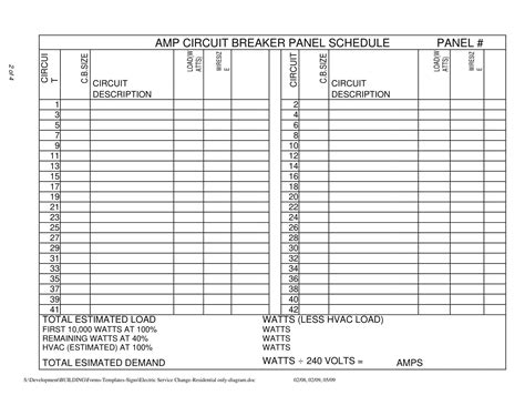 Another Example of Electrical Panel Directory