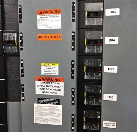 Electrical Panel Labels Example