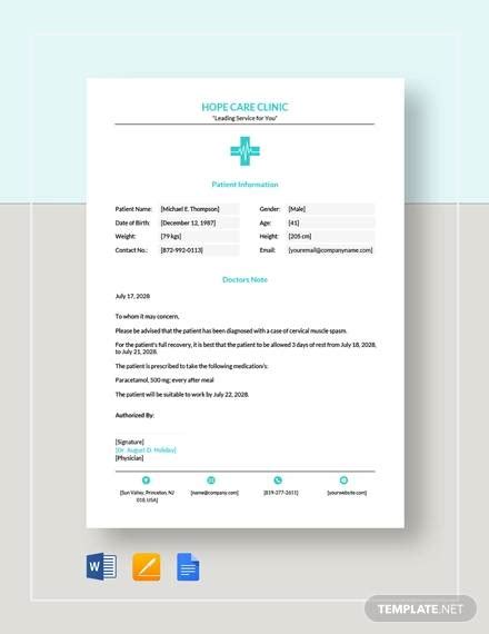 Electronic doctor note templates