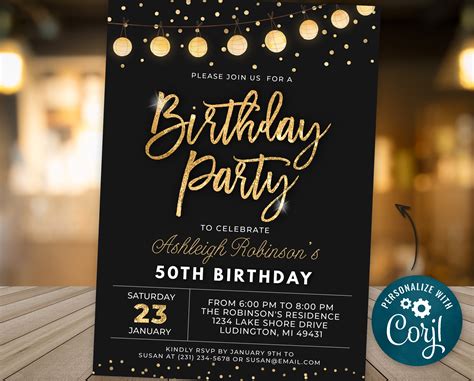 Elegant Birthday Invitation