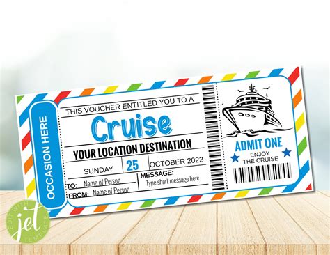 Elegant cruise ticket template