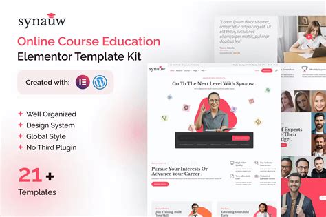 Elementor online course template example