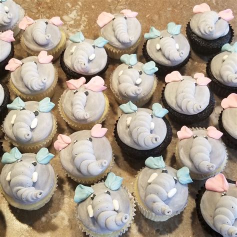 Elephant Cupcake Cake Ideas for Baby Showers