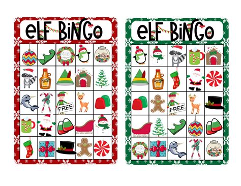 Elf Bingo Card