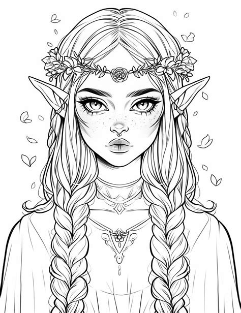 Description of Elf Coloring Pages for Adults