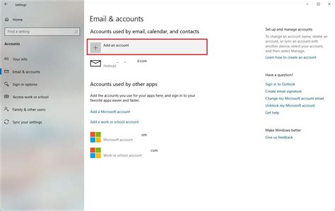 Email Account Settings