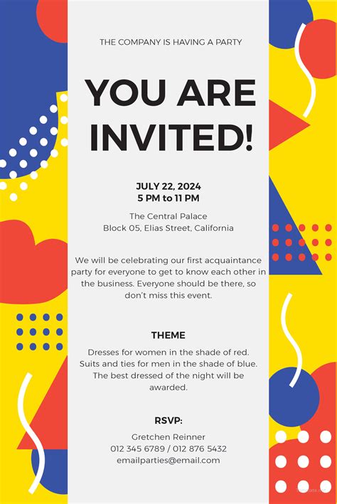 Email Party Invitation Templates Design