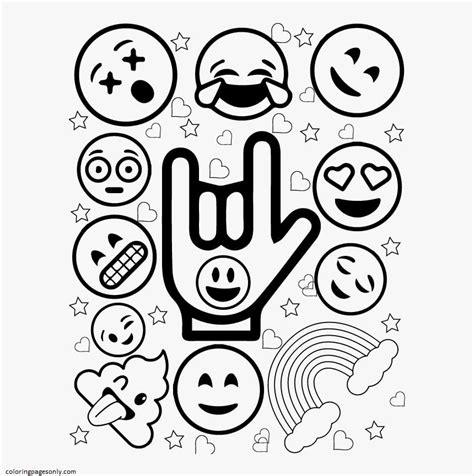 Emoji coloring pages printable for adults