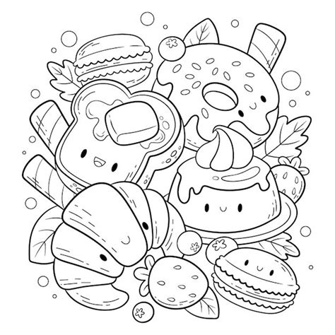 Emoji coloring pages printable with food