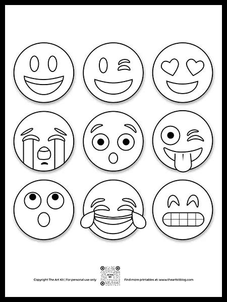 Emoji coloring pages printable with patterns