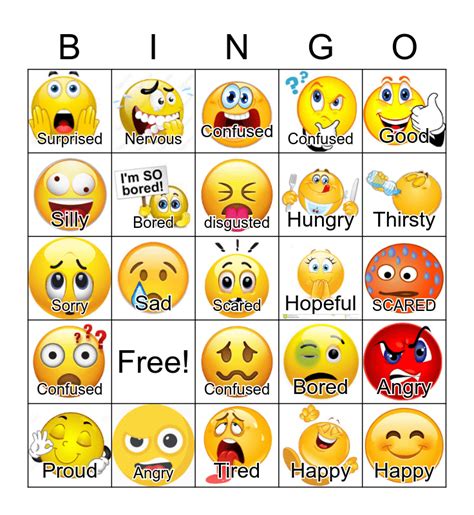 Emotions Bingo Printables