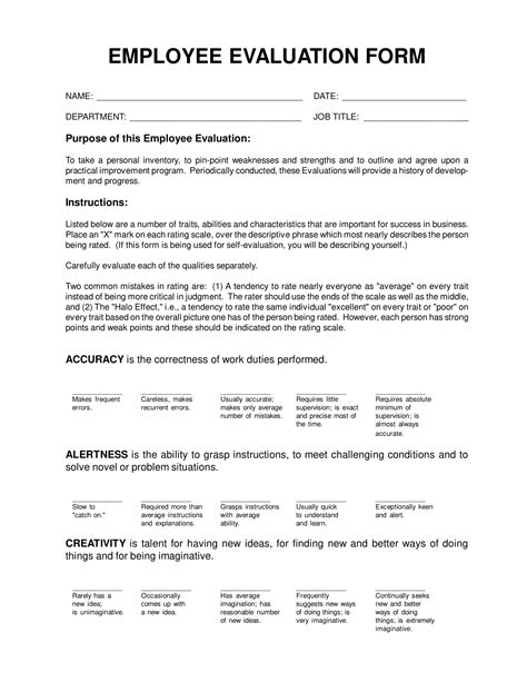 Employee Evaluation Form