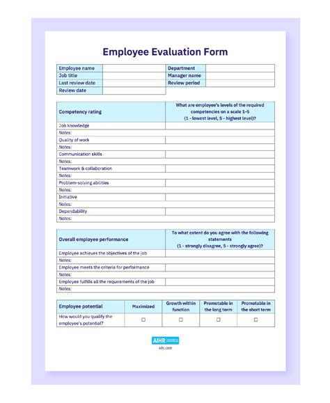 Employee Evaluation Template