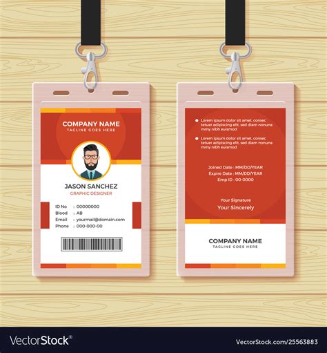 Employee ID card template