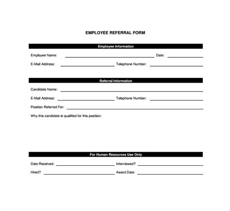 Employee Referral Template Example