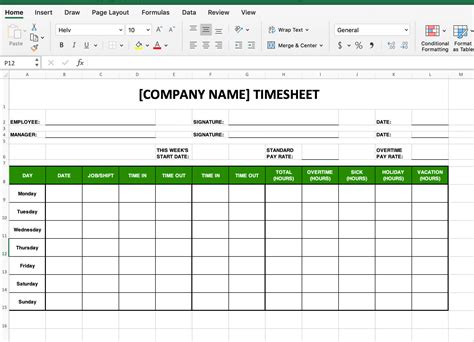 Employee Time Tracking Template