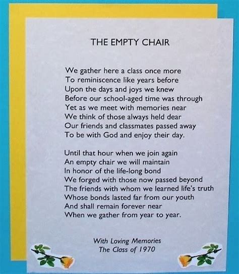 Empty Chair Poem Examples