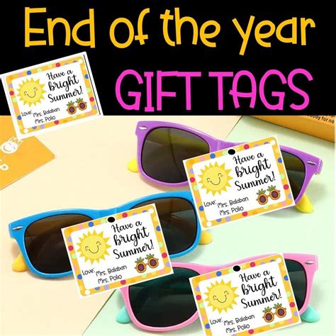 End of year gift tags with festive designs