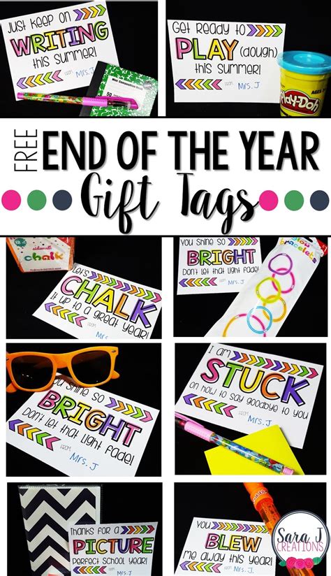 End of year gift tags with inspirational quotes