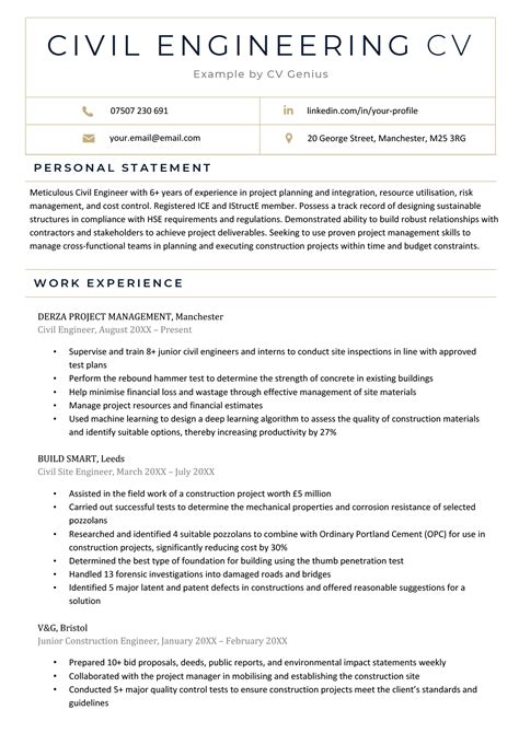 Example of an Engineering CV